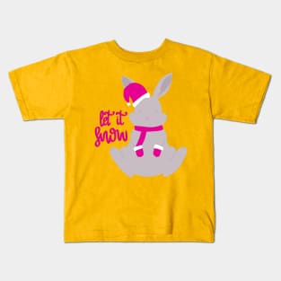 let it snow - cute xmas bunny rabbit Kids T-Shirt